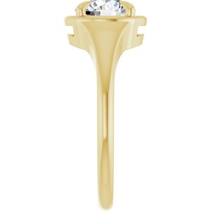14K Yellow Gold 7 mm Round Ring Mounting – image 7