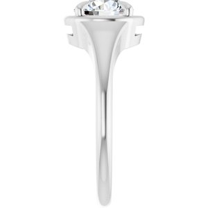18K White Gold 7 mm Round Ring Mounting – image 7