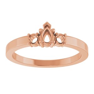 18K Rose Gold 4.5x3 mm Pear Ring Mounting – image 6