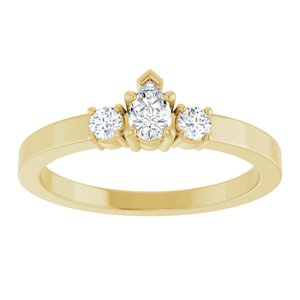 14K Yellow Gold 4.5x3 mm Pear Ring Mounting – image 5