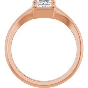 14K Rose Gold 4.5x4.5 mm Square Ring Mounting – image 3