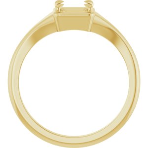 14K Yellow Gold 4.5x4.5 mm Square Ring Mounting – image 4
