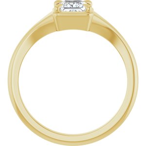 14K Yellow Gold 4.5x4.5 mm Square Ring Mounting – image 3