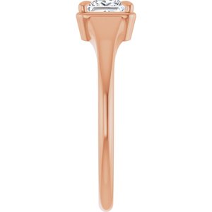 10K Rose Gold 4.5x4.5 mm Square Ring Mounting – image 7