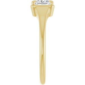 14K Yellow Gold 4.5x4.5 mm Square Ring Mounting – image 7