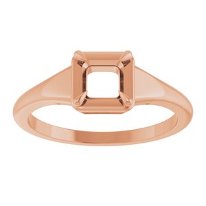 10K Rose Gold 4.5x4.5 mm Square Ring Mounting – image 6