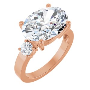 10K Rose Gold 14x10 mm Oval Ring Mounting