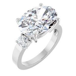 Platinum 14x10 mm Oval Ring Mounting