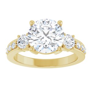 14K Yellow Gold 8.8 mm Round Ring Mounting – image 5