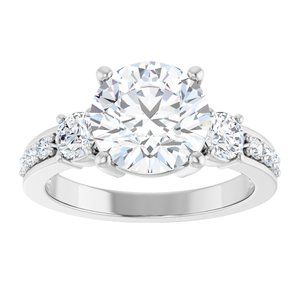 14K White Gold 8.8 mm Round Ring Mounting – image 5
