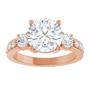 18K Rose Gold 8.8 mm Round Ring Mounting – image 5