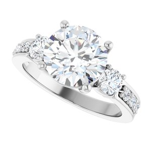 10K White Gold 8.8 mm Round Ring Mounting – image 8