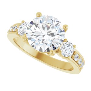 18K Yellow Gold 8.8 mm Round Ring Mounting – image 8