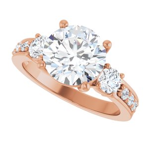 10K Rose Gold 8.8 mm Round Ring Mounting – image 8