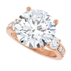 14K Rose Gold 12 mm Round Ring Mounting – image 8