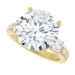 10K Yellow Gold 12 mm Round Ring Mounting – image 8