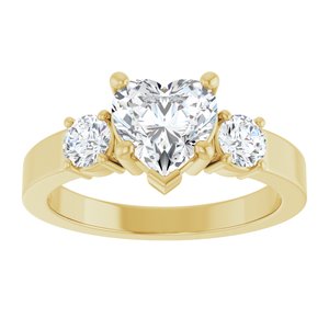 10K Yellow Gold 7x7 mm Heart Ring Mounting – image 5