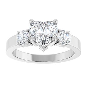 Continuum Sterling Silver 7x7 mm Heart Ring Mounting – image 5