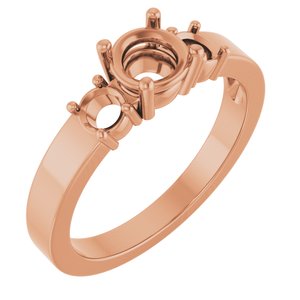 18K Rose Gold 5.5 mm Round Ring Mounting – image 2