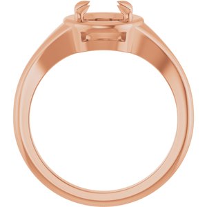 14K Rose Gold 7 mm Round Ring Mounting – image 4