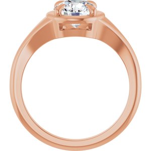 14K Rose Gold 7 mm Round Ring Mounting – image 3