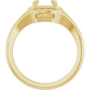 18K Yellow Gold 7 mm Round Ring Mounting – image 4