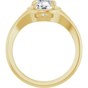 14K Yellow Gold 7 mm Round Ring Mounting – image 3