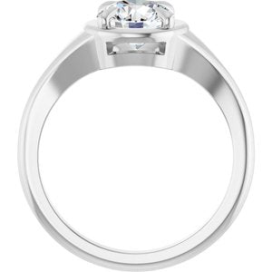 14K X1 White Gold 7 mm Round Ring Mounting – image 3
