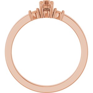 18K Rose Gold 4.5x3 mm Pear Ring Mounting – image 4