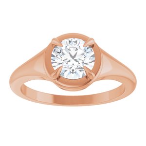 10K Rose Gold 6.5 mm Round Ring Mounting – image 5