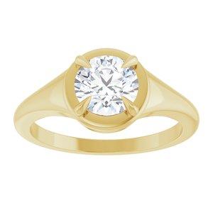 14K Yellow Gold 6.5 mm Round Ring Mounting – image 5