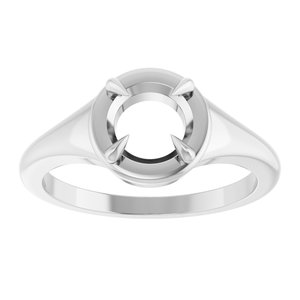 18K White Gold 6.5 mm Round Ring Mounting – image 6