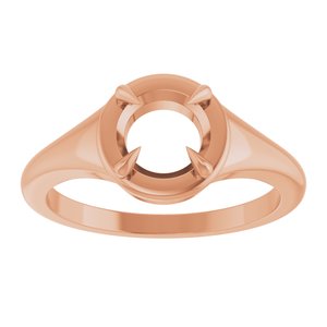 18K Rose Gold 6.5 mm Round Ring Mounting – image 6