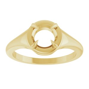14K Yellow Gold 6.5 mm Round Ring Mounting – image 6