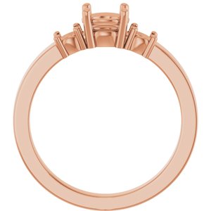 14K Rose Gold 5.5 mm Round Ring Mounting – image 4