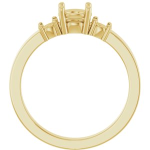 14K Yellow Gold 5.5 mm Round Ring Mounting – image 4