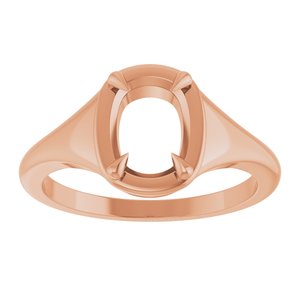 10K Rose Gold 8x6 mm Elongated Cushion Ring Mounting – image 6