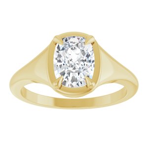 18K Yellow Gold 8x6 mm Elongated Cushion Ring Mounting – image 5
