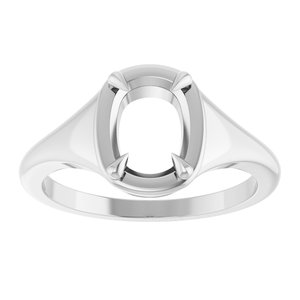 10K White Gold 8x6 mm Elongated Cushion Ring Mounting – image 6