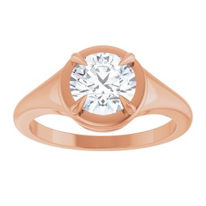 18K Rose Gold 7 mm Round Ring Mounting – image 5
