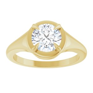 10K Yellow Gold 7 mm Round Ring Mounting – image 5