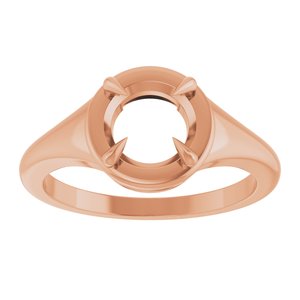 18K Rose Gold 7 mm Round Ring Mounting – image 6