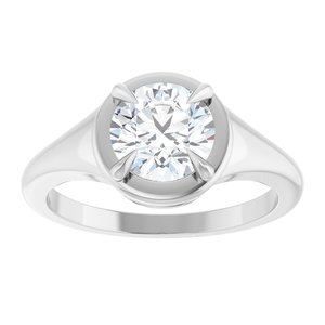 14K X1 White Gold 7 mm Round Ring Mounting – image 5