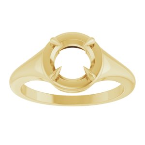 18K Yellow Gold 7 mm Round Ring Mounting – image 6