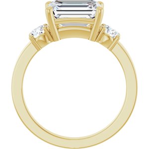 18K Yellow Gold 9x7 mm Emerald Ring Mounting – image 3