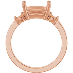 10K Rose Gold 9x7 mm Emerald Ring Mounting – image 4