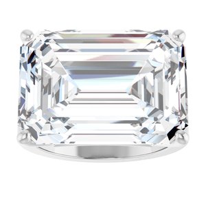 10K White Gold 18x13 mm Emerald Ring Mounting – image 5