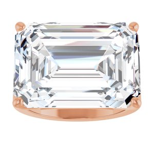 18K Rose Gold 18x13 mm Emerald Ring Mounting – image 5