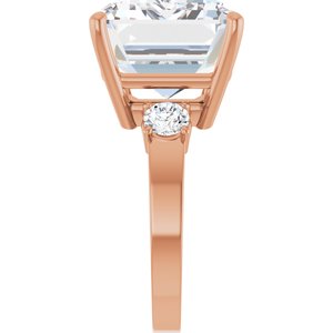 10K Rose Gold 18x13 mm Emerald Ring Mounting – image 7