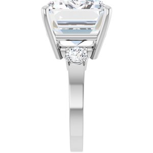14K White Gold 18x13 mm Emerald Ring Mounting – image 7